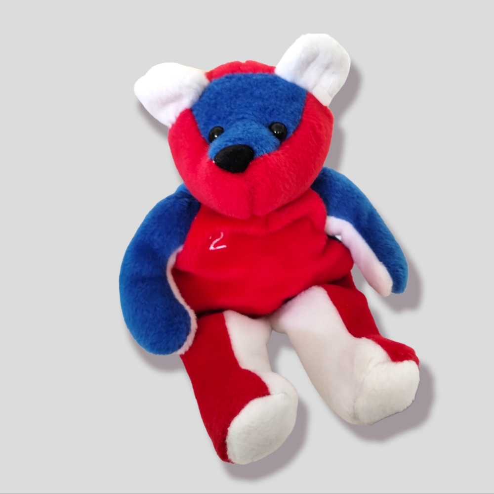 ✓Derek Jeter #2 Salvino's Bammers 4Th Of July- Red White & Blue Plush Bear